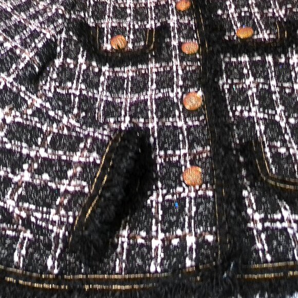Woman's Jacket Plaid Tweed XXL black classic elegant - Picture 8 of 11